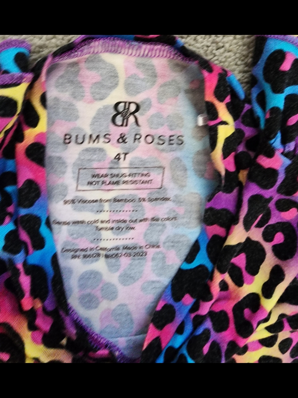 Bums & Roses Rainbow Leopard Pajama Set - Multicolor - Picture 4 of 5